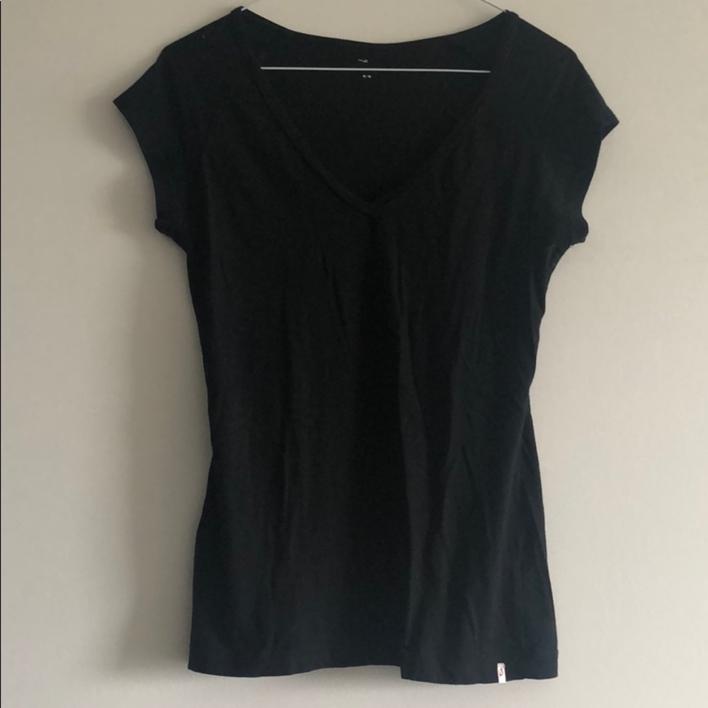 Black V-neck tee